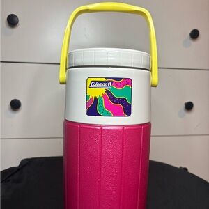 Vintage Coleman Pink and White Insulated Jug with sun logo